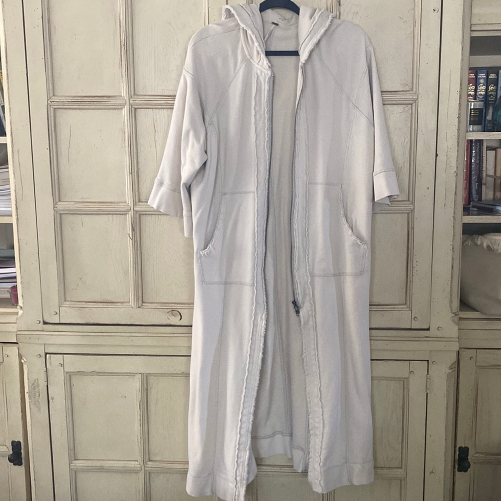 Free People maxi sweatshirt hoodie in stone